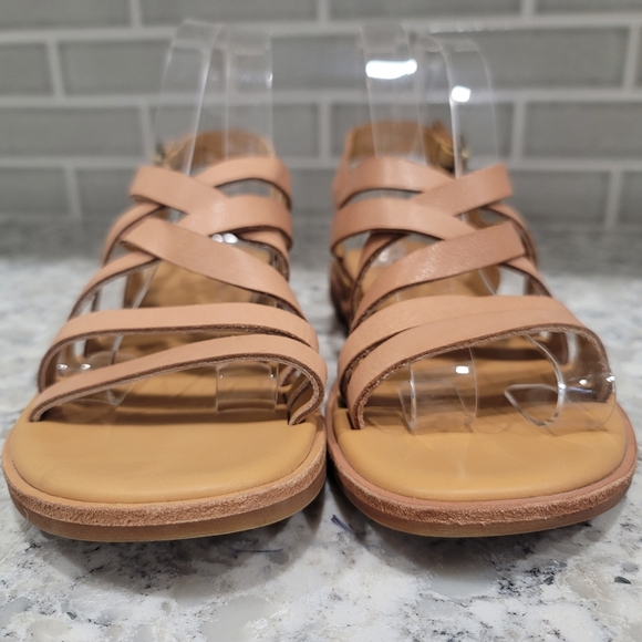 Women's Classic Kork Ease Flat Soft Tan Leather Strappy Ankle Strap Sandals 9M - Picture 2 of 8